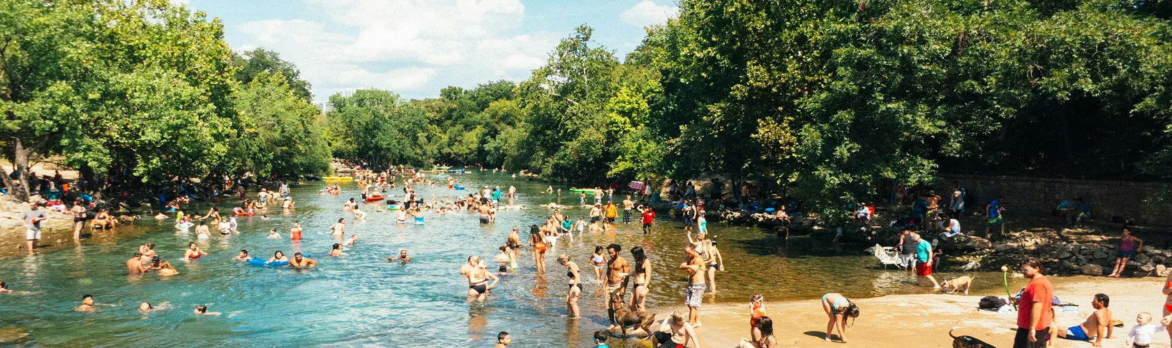 Barton Springs pool on a summer day